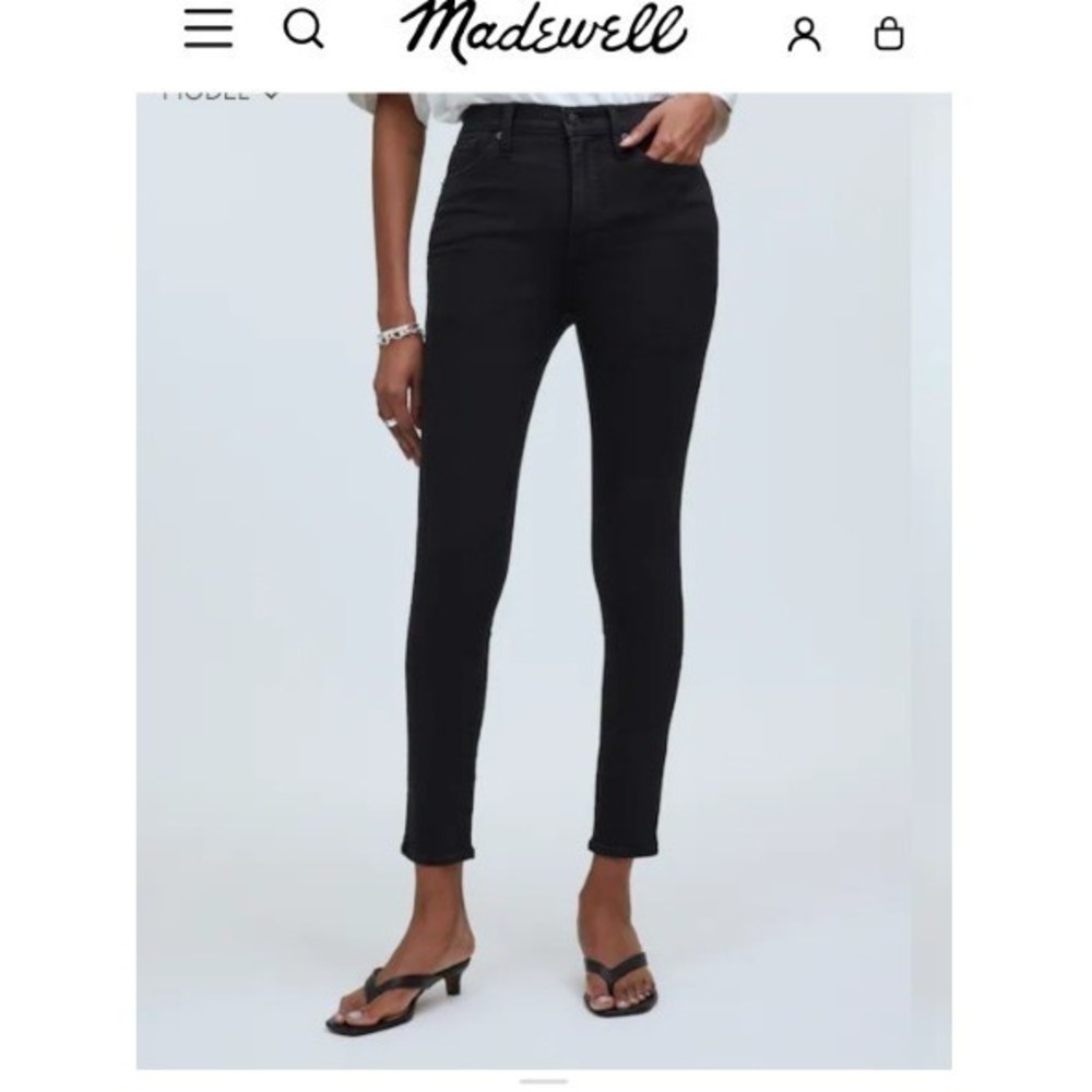 Madewell 10 High Rise Skinny Jeans Black  Size 28 EUC No Signs of Wear